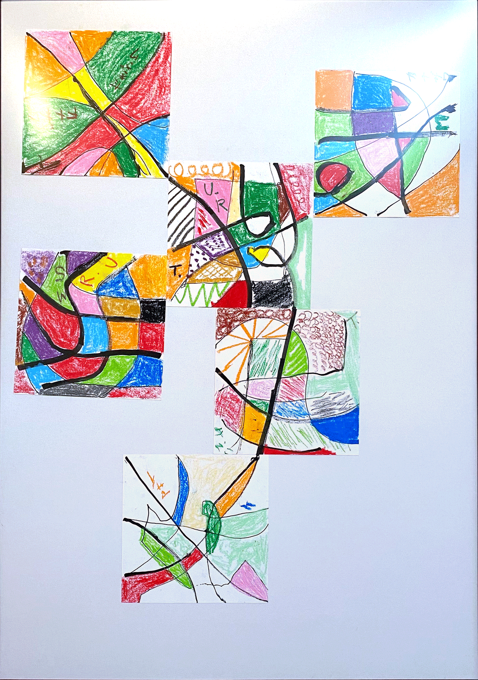 二人で描く線と色の抽象画